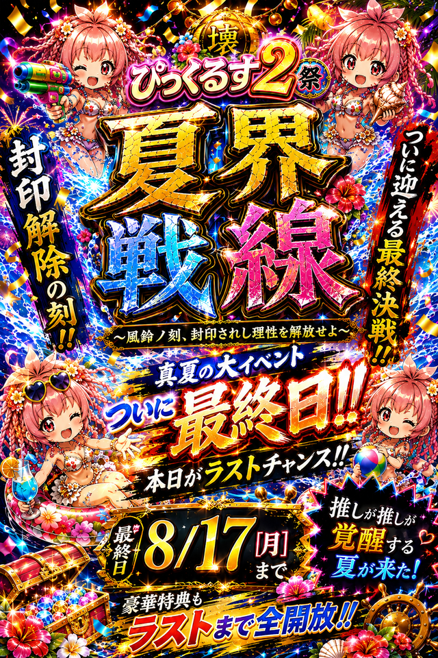 【本日最終日!!】夏界戦線、ついにフィナーレ☆推しの覚醒を見逃すなっ!!